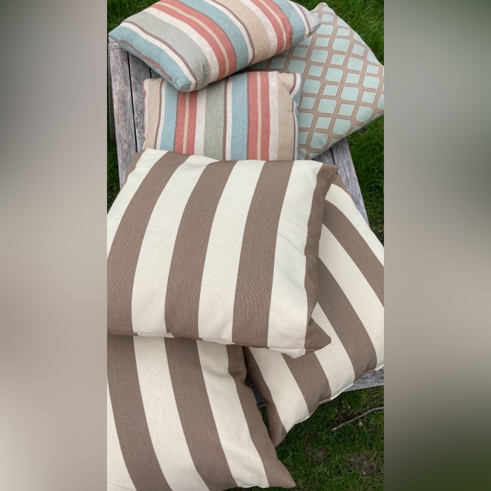 Six patio pillows